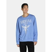 Nirvana Men's & Big Men's Burnout Crewneck Fleece Sweatshirt with Long Sleeves, Sizes XS-3XL