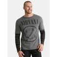 thumbnail image 1 of Nirvana Men's & Big Men's Smiley Graphic Tee with Long Sleeves, Sizes S-3XL, 1 of 5