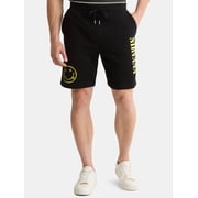 Nirvana Men's & Big Men's Smiley Graphic Jogger Shorts, Sizes XS-3XL