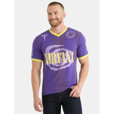 Nirvana Men’s and Big Men's Graphic Mesh Football Jersey Style Shirt, Sizes XS-3XL