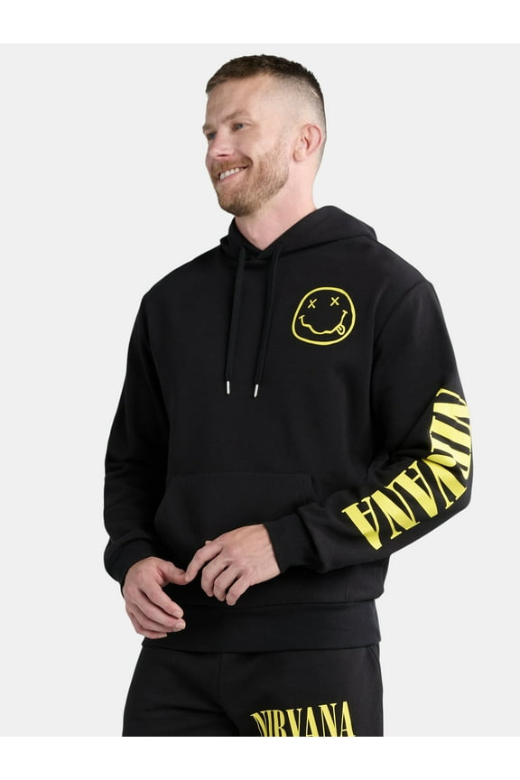 Men’s & Big Men’s Smiley Graphic Hoodie, Sizes XS-3XL