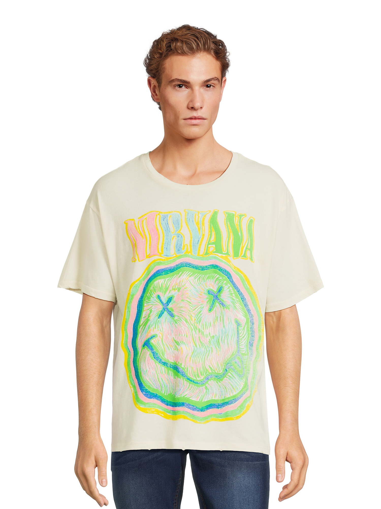 Nirvana Men's Graphic Band Tee with Short Sleeves, Sizes Xs-3xl