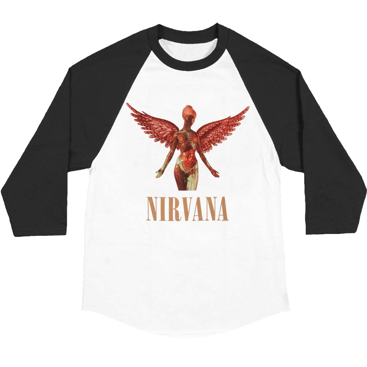 Nirvana Men's In Utero Baseball Jersey X-Large White