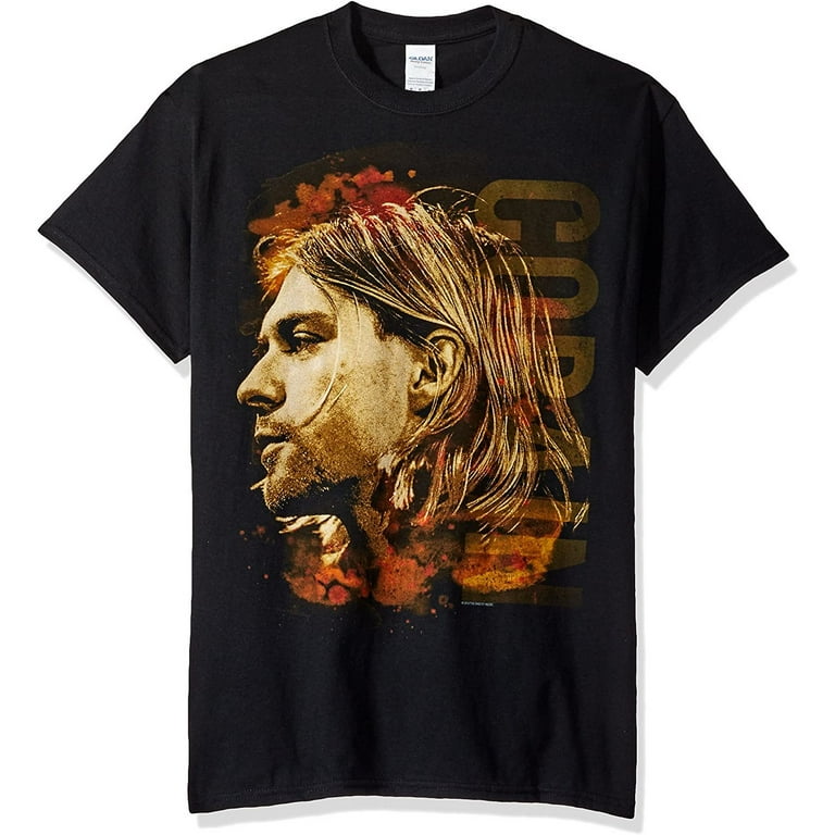 Nirvana Men's Kurt Cobain Colored Side View T-shirt Medium Black
