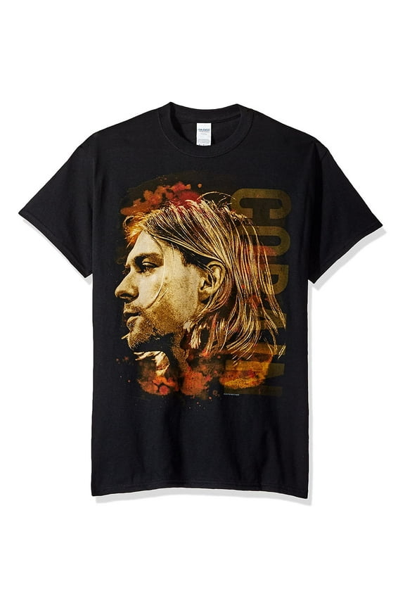 Nirvana Men's Kurt Cobain Colored Side View T-shirt Medium Black