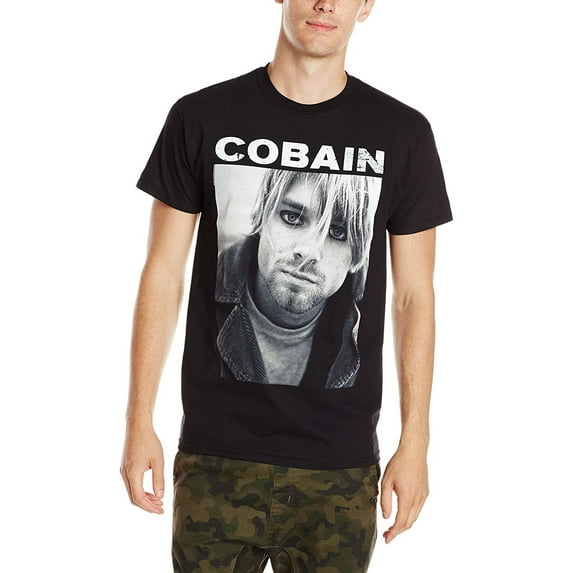 Nirvana Men's Kurt Cobain With Eyeliner Photo T-shirt XX-Large Black
