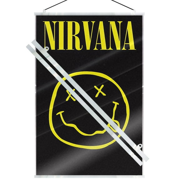 Nirvana - Music Poster (Smiley - Logo) (Size: 24" x 36") (Laminated Poster & Clear Hanger)