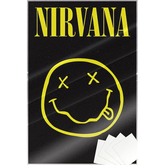 Nirvana - Music Poster (Smiley - Logo) (Size: 24" x 36") (Laminated Poster & Poster Strips)