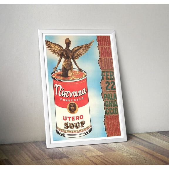 Nirvana Rome Reproduction Concert Poster, Alternative Grunge Music Wall Art Print