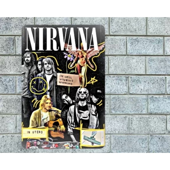 Nirvana Sign Aluminum Metal 8"X12" Garage Man Cave Classic Rock