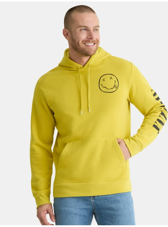 Men's & Big Men's Smiley Graphic Pullover Hoodie Sweatshirt, Sizes XS-3XL