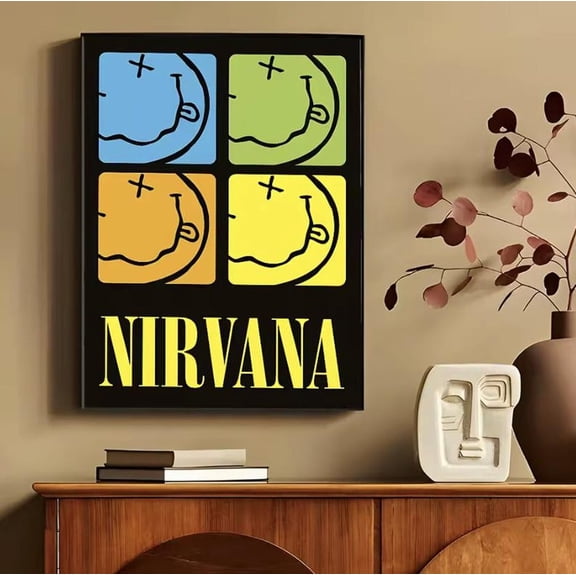 Nirvana Smiley Face Pop Art Grunge Rock Band Wall Decor Size 24x36 Unframed Poster