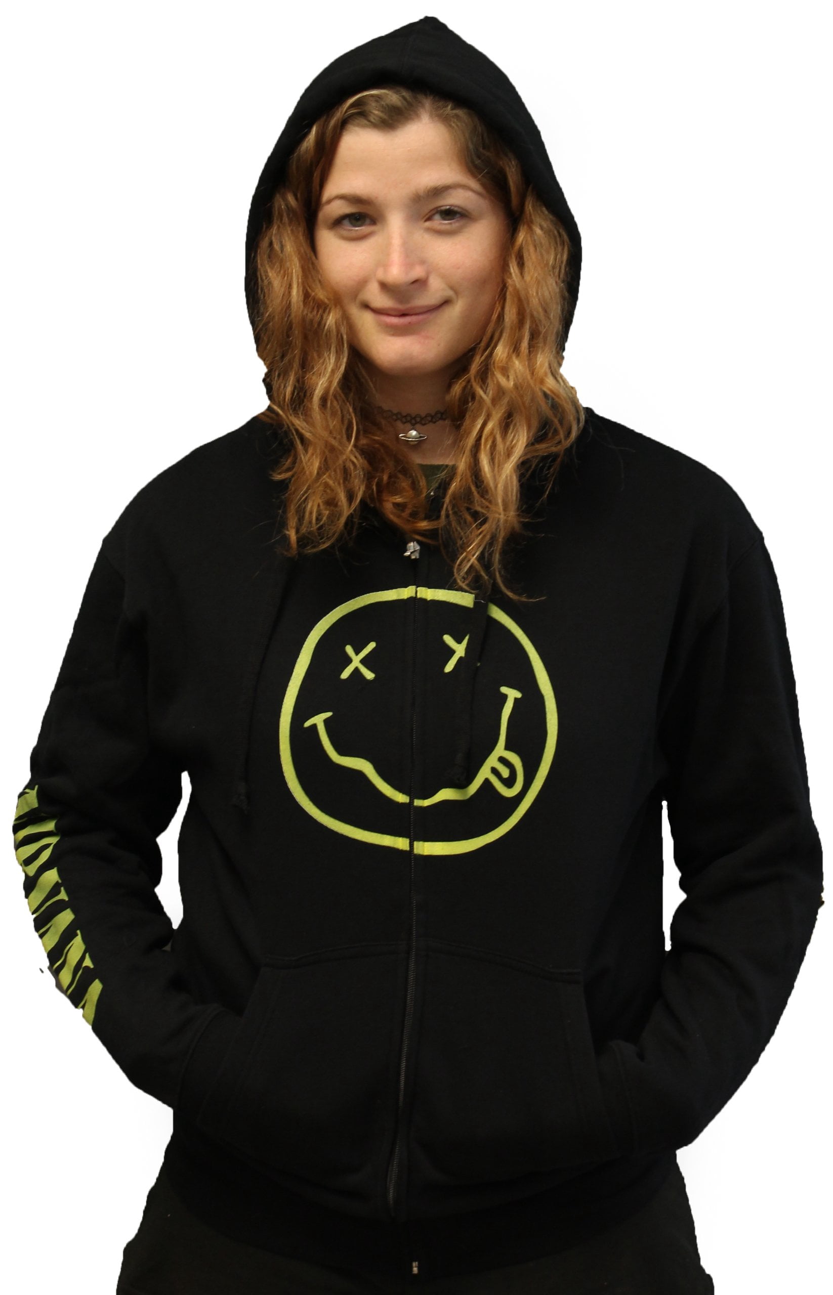 Nirvana Smiley Face Unisex Zipper Hoodie Sweatshirt - Walmart.com