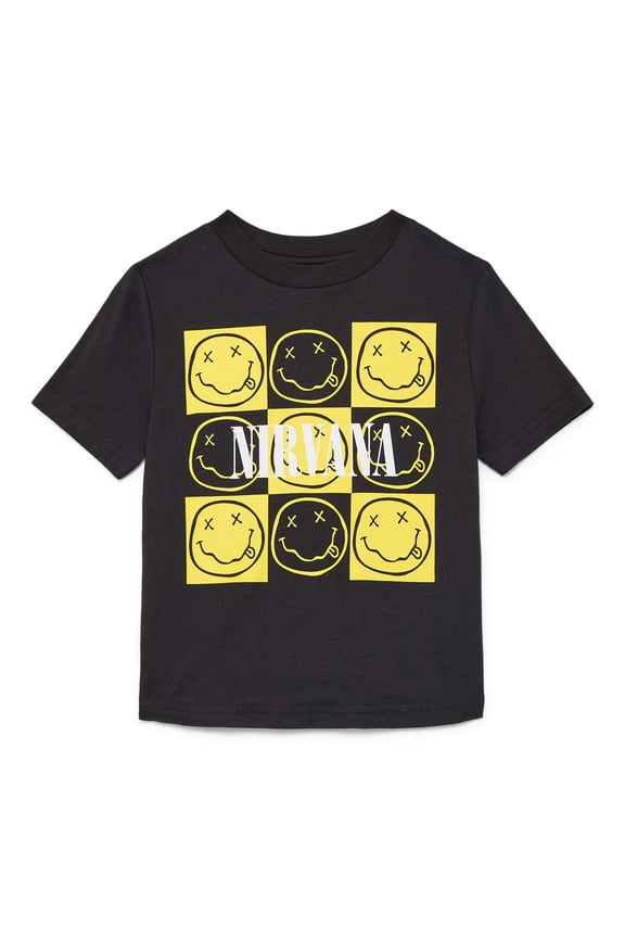 Nirvana Toddler Graphic Tee with Short Sleeves, Sizes 12M-5T