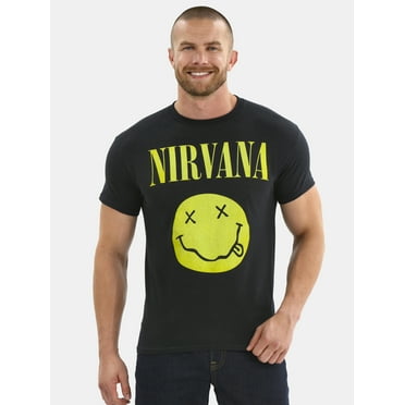 Nirvana Smiley Men's and Big Men's Graphic Tee with Short Sleeves, Sizes XS-3XL