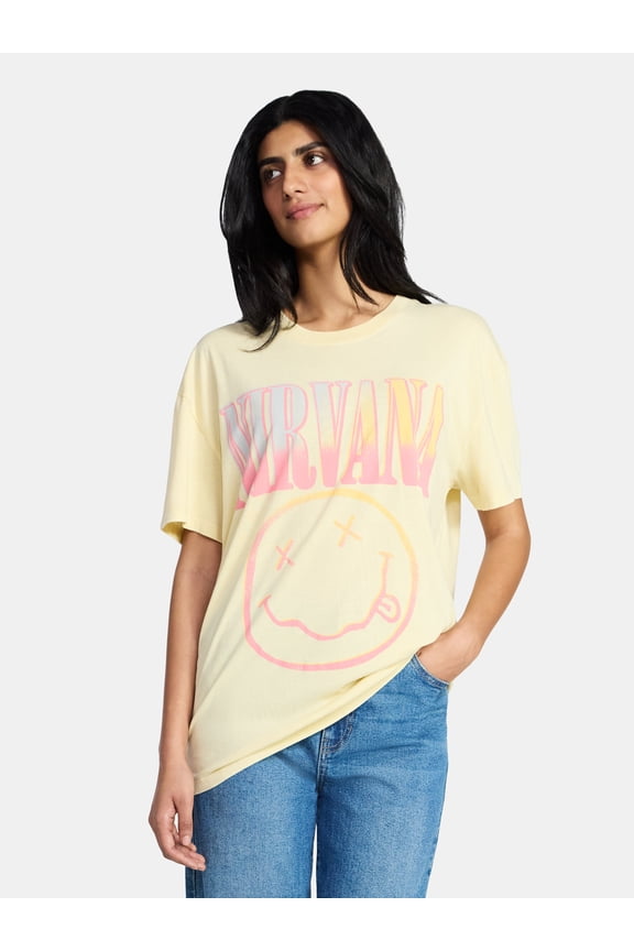 Women's Tour Smiley Graphic Tee with Short Sleeves, Sizes XXS-XXL