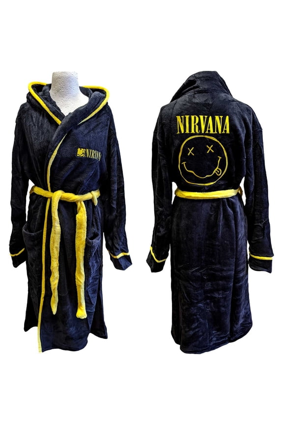 Nirvana Unisex Bathrobe Yellow Smiley (Small - Medium)