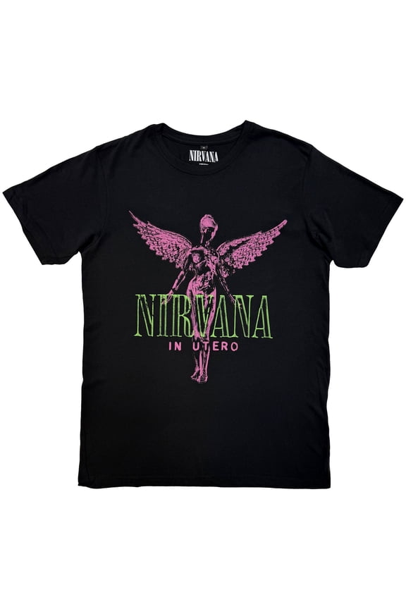 Nirvana Unisex Premium Carbon T-Shirt: In Utero Purple Angel (Black)