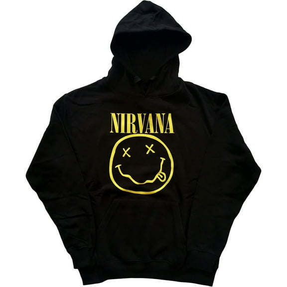 Nirvana Unisex Pullover Hoodie Sweatshirt Yellow Smiley (XX-Large)