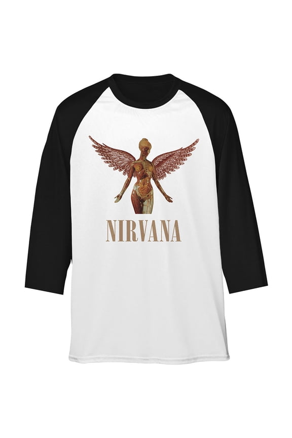 Nirvana Unisex Raglan T-Shirt Triangle in Utero (X-Large)