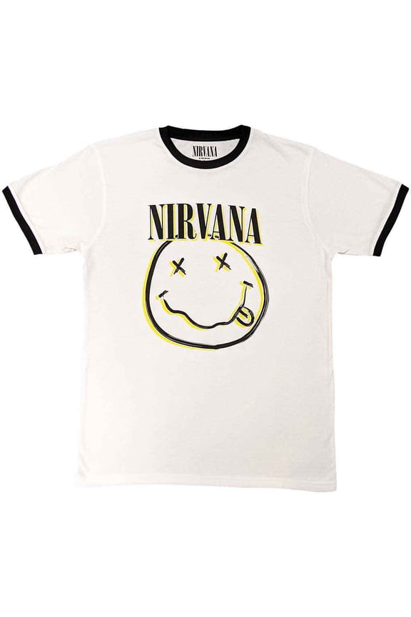 Nirvana Unisex Ringer T-Shirt: Double Happy Face