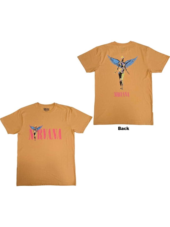 Nirvana Unisex T-Shirt In Utero Angel (Orange) (Back Print) (X-Large)