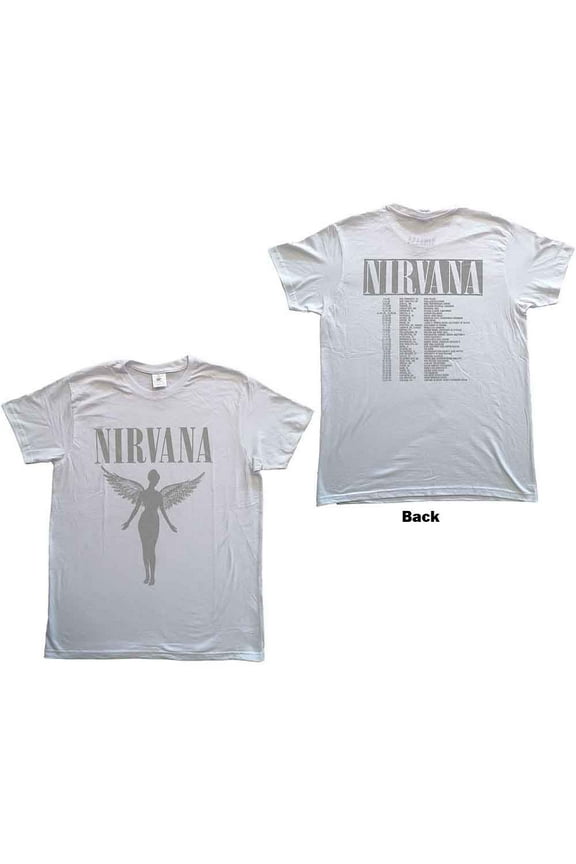 Nirvana Unisex T-Shirt In Utero Tour (Back Print) (Small)