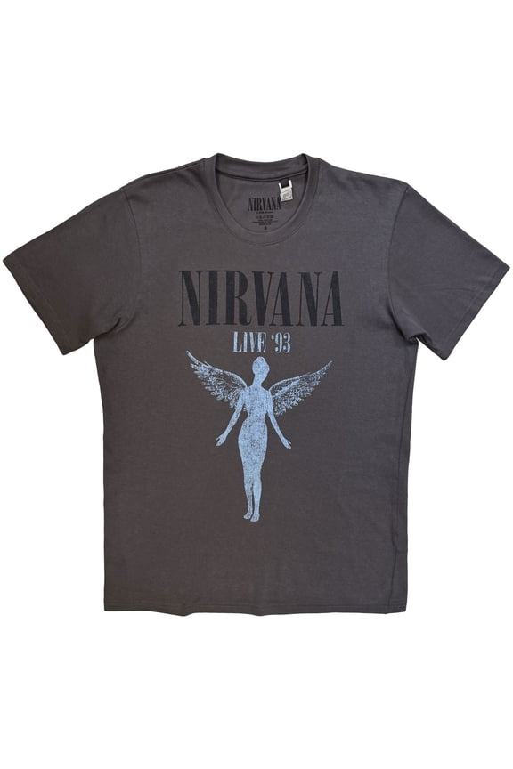 Nirvana Unisex T-Shirt: Live '93 Angel (Charcoal Grey)