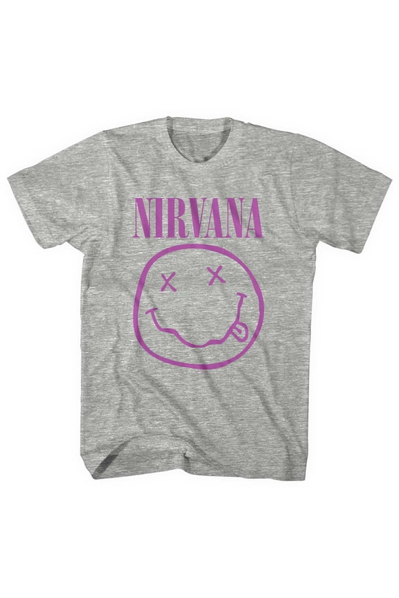 Nirvana Unisex T-Shirt Purple Smiley (Large)