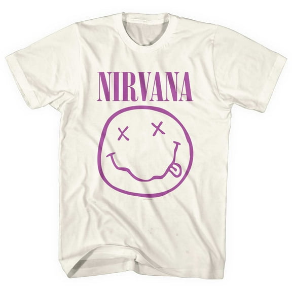 Nirvana Unisex T-Shirt Purple Smiley (Large)
