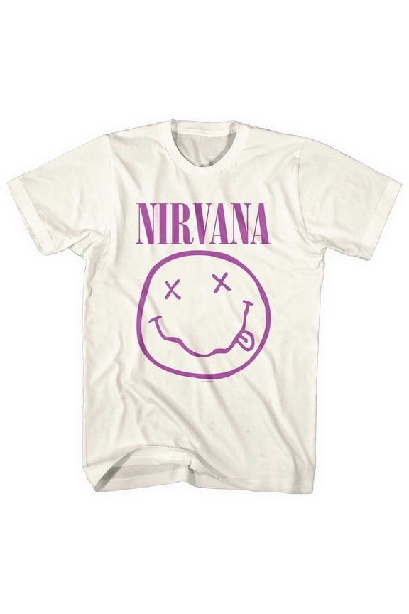 Nirvana Unisex T-Shirt Purple Smiley (Large)