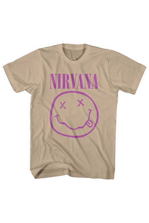 Nirvana Unisex T-Shirt Purple Smiley (Medium)