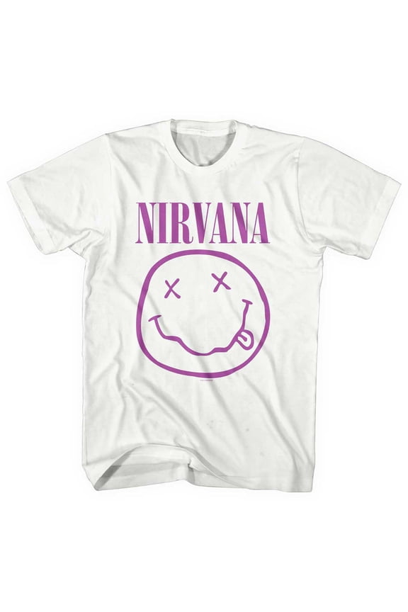 Nirvana Unisex T-Shirt Purple Smiley (X-Large)