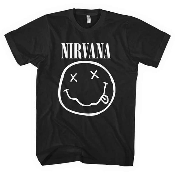 Nirvana Unisex T-Shirt White Smiley (Large)