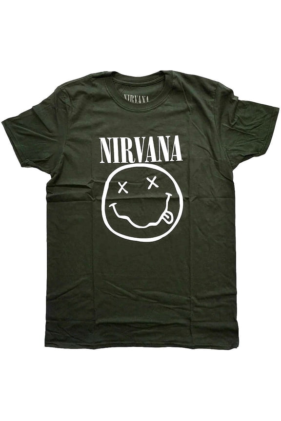 Nirvana Unisex T-Shirt White Smiley (XX-Large)
