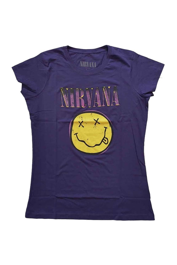 Nirvana Pink Grunge Smile Skinny T Shirt
