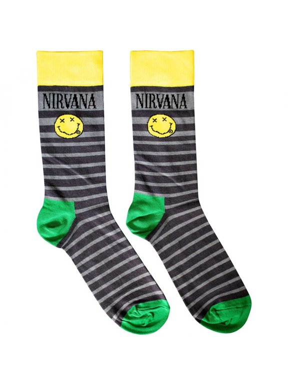 Yellow Grunge Smile Pattern Ankle Socks