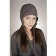thumbnail image 1 of Nirvanna Designs CH111F2 Crochet Flower Detail Earflap Hat with Fleece - Dark Grey, 1 of 1