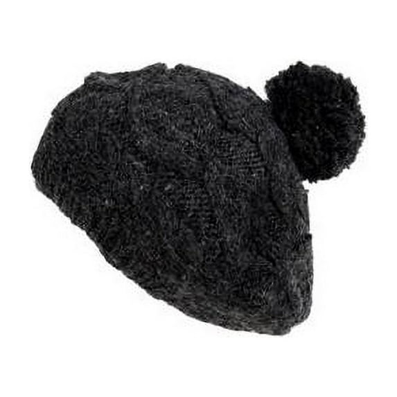 Nirvanna Designs CH701 - CHARCL - A04 Wide cable beret with pom