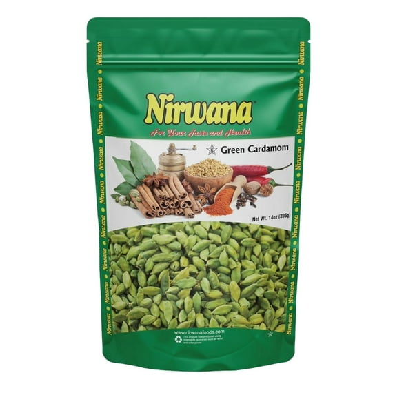 Nirwana Premium Whole Pods Green Cardamom, 16 oz Pouch