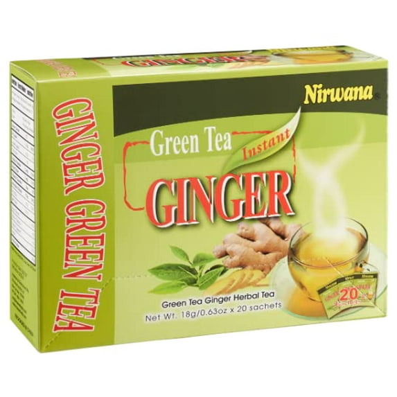 Nirwana Green Tea Ginger Tea 20 Sachets Instant