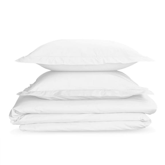 Nisaki Cotton Duvet Cover King Size White, 100% Long Staple Combed Cotton Comforter Cover King Size with Hidden Button Closure (King Bedding Set)