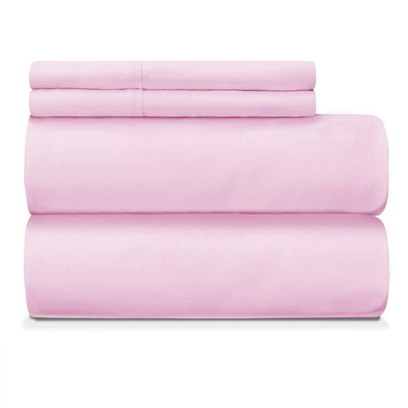 Nisaki Cotton King Size Bed Sheets Set Lilac Pink, 100% Long Staple Combed Cotton Sheets with 15 inch Deep Pocket (Lilac Pink King Bed Sheet Set)