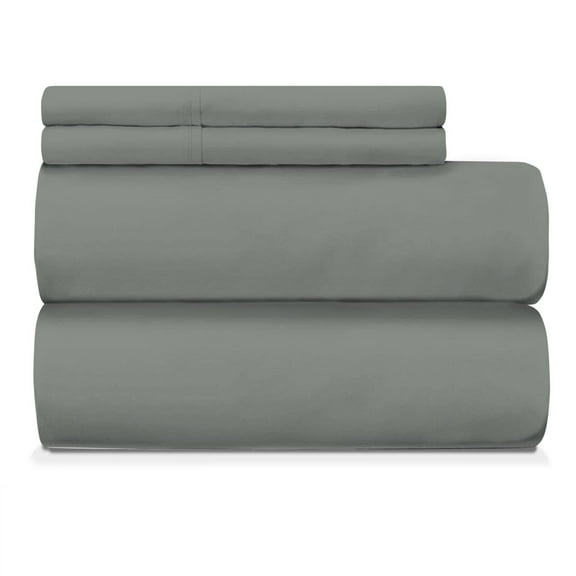 Nisaki Cotton Queen Size Bed Sheets Set Dark Grey, 100% Long Staple Combed Cotton Sheets with 15 inch Deep Pocket (White Queen Bed Sheet Set)