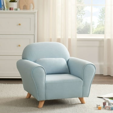 Nisco Kids Modern Upholstered Accent Armchair, Light Blue