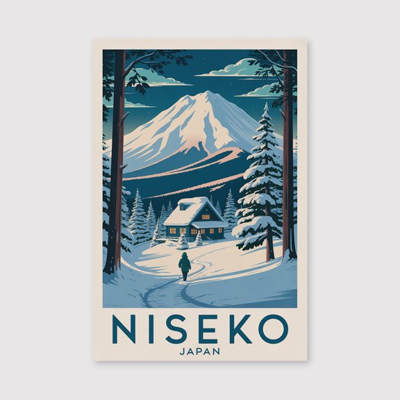Niseko Travel Print Canvas Wall Art, Niseko Wall Hanging Home decor Niseko Canvas Art, Ski Art Canvas Niseko Print Canvas Skiing Niseko Ski Art-1WN2141