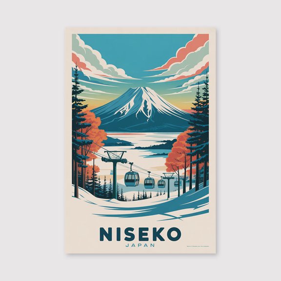 Niseko Travel Print Canvas Wall Art, Niseko Wall Hanging Home decor Niseko Canvas Art, Ski Art Canvas Niseko Print Canvas Skiing Niseko Ski Art-1WN2165