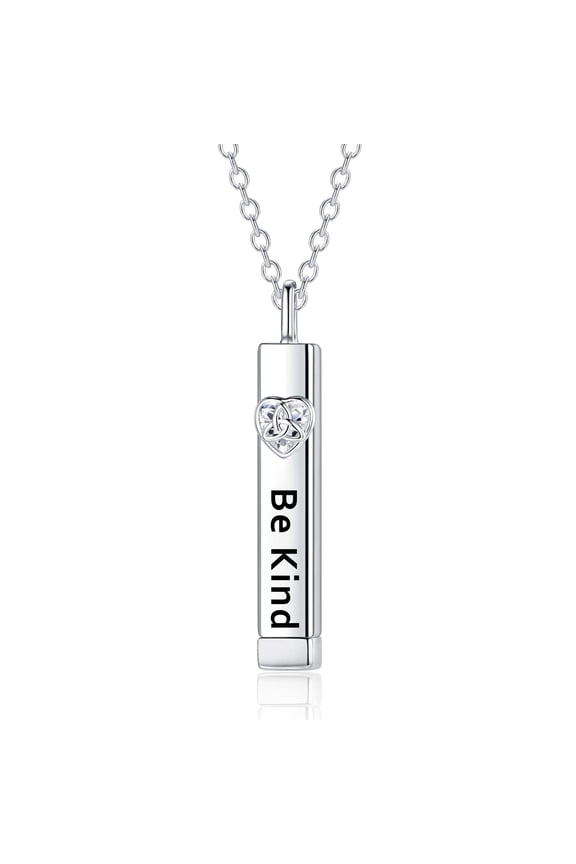 Be Kind of a Bdass Necklace: 925 Sterling Silver Hidden Message Necklace for Women Inspirational 3D Vertical Bar Pendant Sisters Friendship Sorority Jewelry Gifts C113