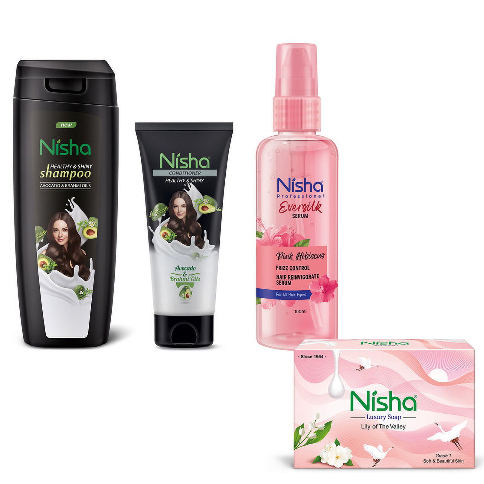 Nisha Bath Care Combo Avocado & Brahmi Shampoo & Conditioner 180ml
