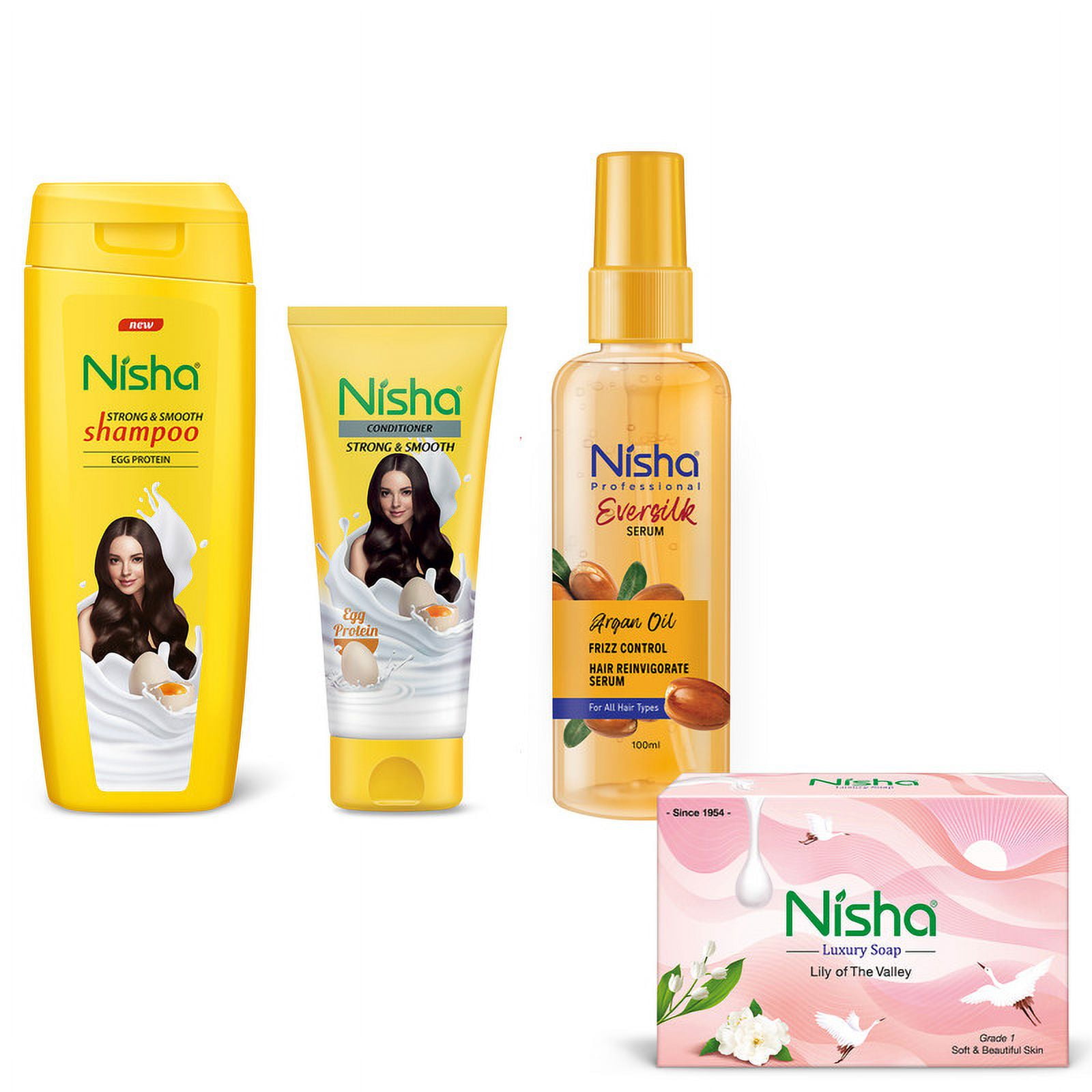 Nisha Bath Care Combo Egg Protein Shampoo & Conditioner 180ml for